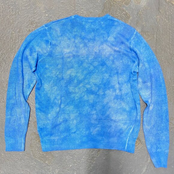 POLO RALPH LAUREN Blue Linen Tie Dye Effect Sweater - Picture 3 of 5